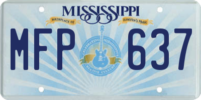 MS license plate MFP637