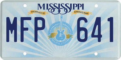 MS license plate MFP641