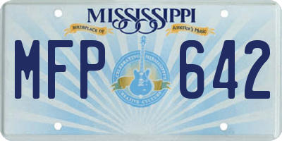 MS license plate MFP642