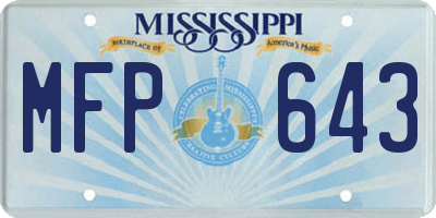 MS license plate MFP643