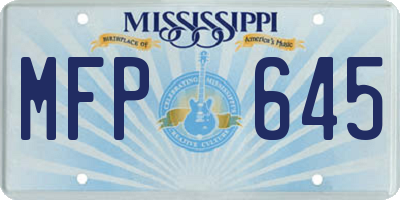 MS license plate MFP645