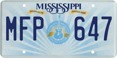 MS license plate MFP647