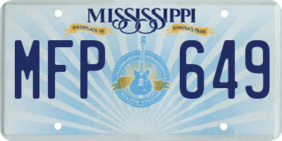 MS license plate MFP649