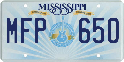 MS license plate MFP650