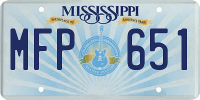 MS license plate MFP651