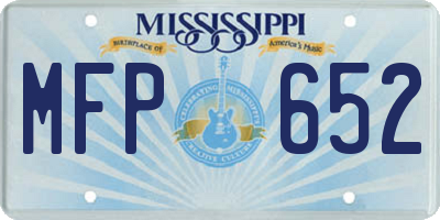 MS license plate MFP652