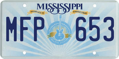 MS license plate MFP653