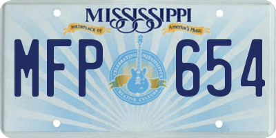 MS license plate MFP654