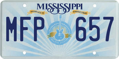 MS license plate MFP657