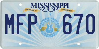 MS license plate MFP670