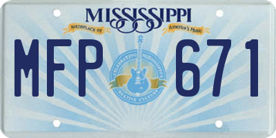 MS license plate MFP671