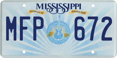 MS license plate MFP672