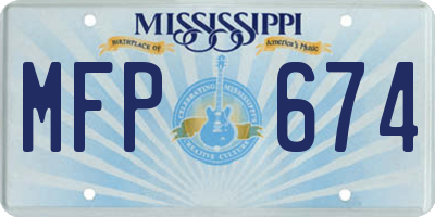MS license plate MFP674