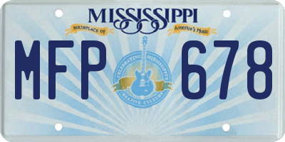 MS license plate MFP678