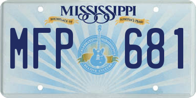 MS license plate MFP681