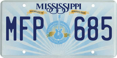 MS license plate MFP685