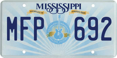 MS license plate MFP692