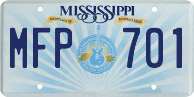 MS license plate MFP701