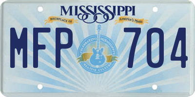 MS license plate MFP704