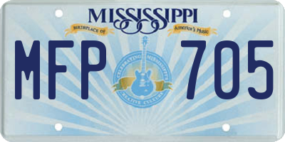 MS license plate MFP705