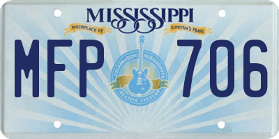 MS license plate MFP706