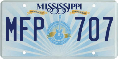 MS license plate MFP707