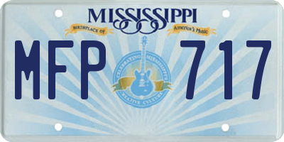 MS license plate MFP717