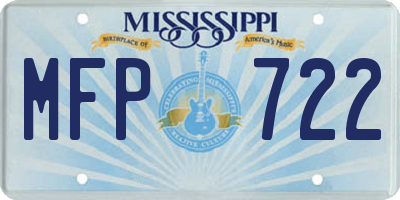 MS license plate MFP722