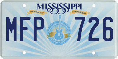 MS license plate MFP726