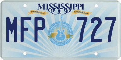 MS license plate MFP727