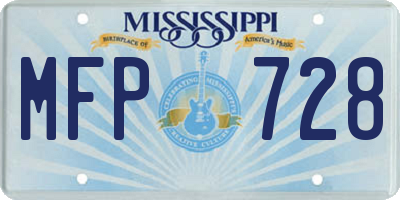 MS license plate MFP728