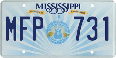 MS license plate MFP731