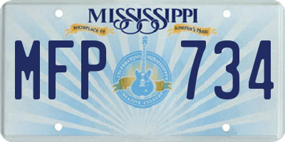 MS license plate MFP734