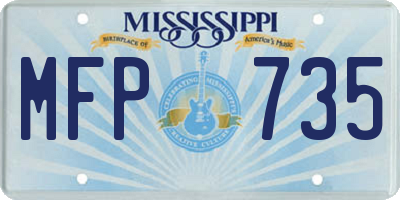 MS license plate MFP735