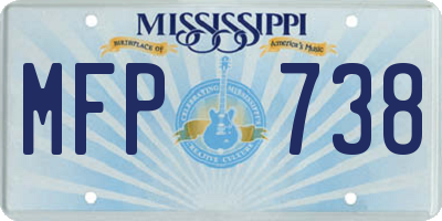 MS license plate MFP738