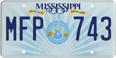MS license plate MFP743