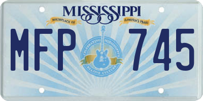 MS license plate MFP745