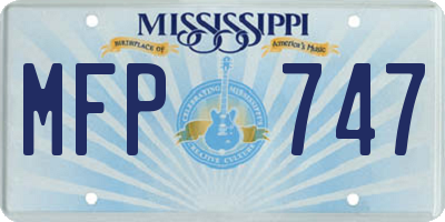 MS license plate MFP747