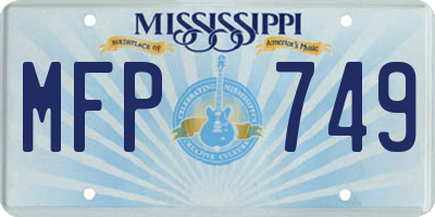 MS license plate MFP749