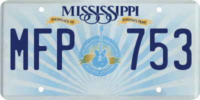 MS license plate MFP753