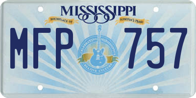 MS license plate MFP757