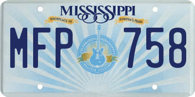 MS license plate MFP758