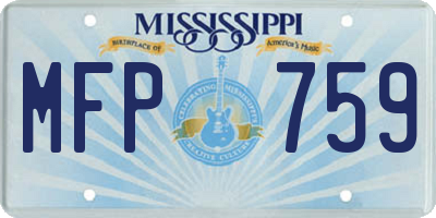 MS license plate MFP759