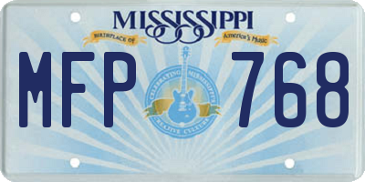 MS license plate MFP768
