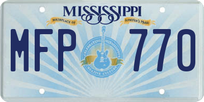 MS license plate MFP770
