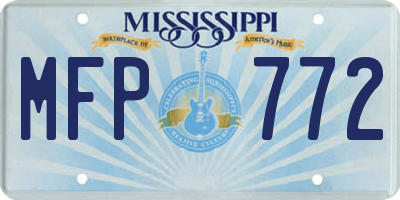MS license plate MFP772