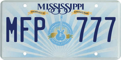 MS license plate MFP777