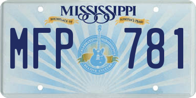 MS license plate MFP781