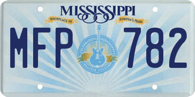 MS license plate MFP782