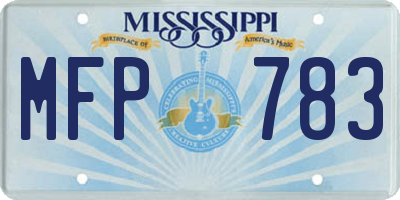 MS license plate MFP783